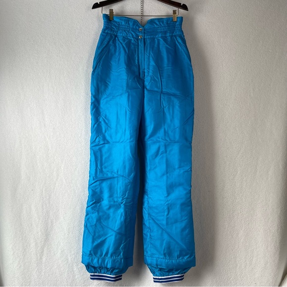 Vintage 80’s Skimer Paris 2pc matched set ski suit bright blue flawless made USA - Picture 9 of 16